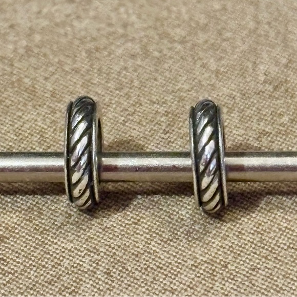🆕Listing! Two Brighton Molly Spacers in silver Narrow beads with diagonal lines - Picture 1 of 5